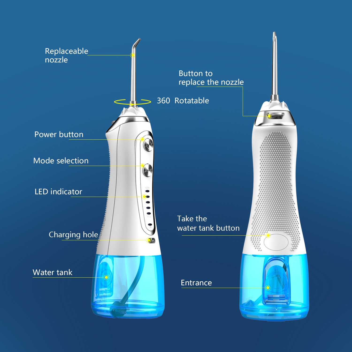 h2ofloss water dental flosser water floss cordless oral irrigator bucal water toothpick teeth clean dental oral irrigator