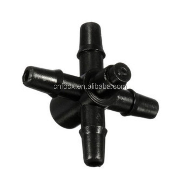 1/4 Inch 4 Way Water Segregator Garden Drip Irrigation Connectors / irrigation micro drip / 4 way drip irrigation