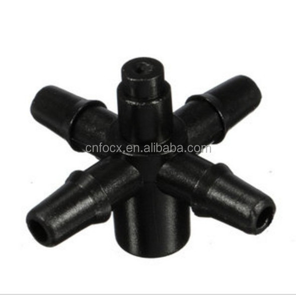 1/4 Inch 4 Way Water Segregator Garden Drip Irrigation Connectors / irrigation micro drip / 4 way drip irrigation