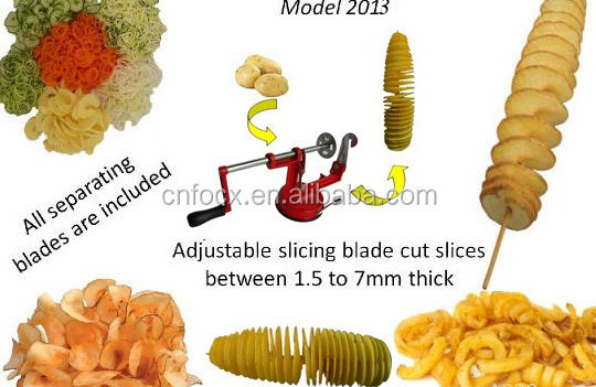 High quality potato spiral slicer/spiral potato slicer/manual potato twister