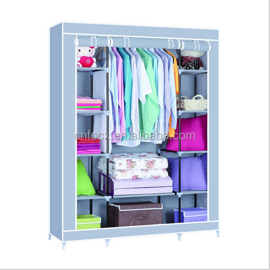 High quality multilayer portable wardrobe With store object space, folded cloth wardrobe, folding fabric wardrobe