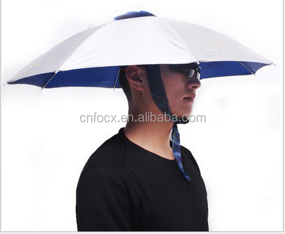 Fishing umbrella hat / ultraviolet Folding head umbrella hats / hat umbrella for fishing