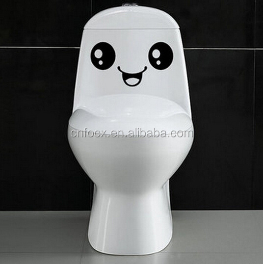 Smiling Face Stickers Bathroom Waterproof Toilet Stickers / bathroom waterproof wall sticker