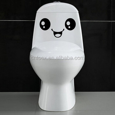 Smiling Face Stickers Bathroom Waterproof Toilet Stickers / bathroom waterproof wall sticker