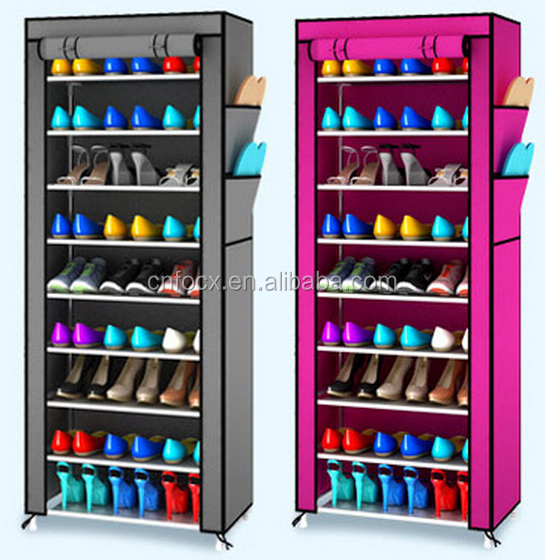 hot selling Shoe Rack Shelf Storage Closet Organizer Cabinet 10 Layer 9 Grid Dust-proof shoe cabinet