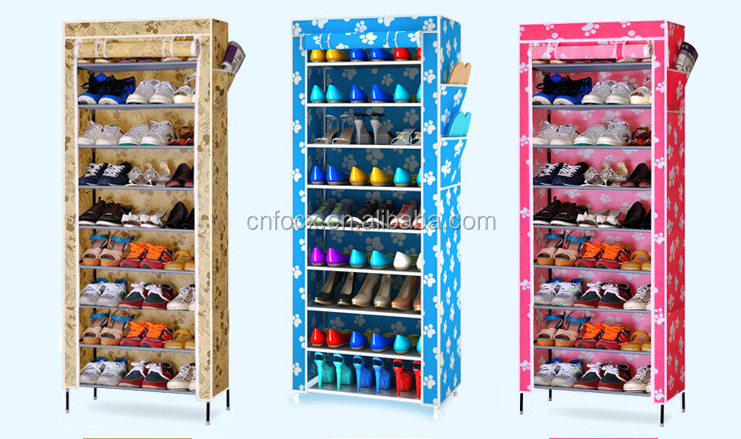 hot selling Shoe Rack Shelf Storage Closet Organizer Cabinet 10 Layer 9 Grid Dust-proof shoe cabinet