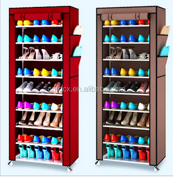 hot selling Shoe Rack Shelf Storage Closet Organizer Cabinet 10 Layer 9 Grid Dust-proof shoe cabinet