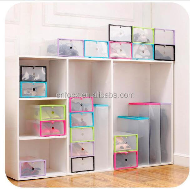 High quality transparent shoe storage box / foldable shoe case / cardboard shoe boxes