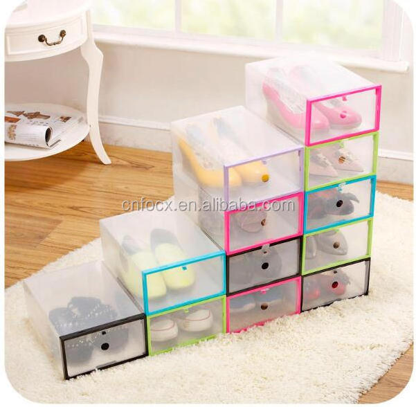 High quality transparent shoe storage box / foldable shoe case / cardboard shoe boxes