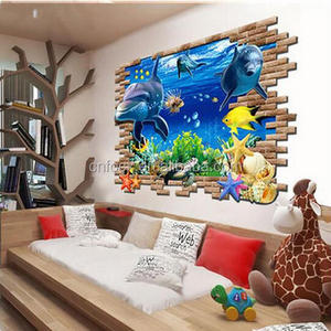 High quality 3D Ocean Wall Sticker / Removable Wall Sticker / 3d wall stickers