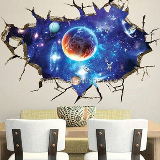 3D Outer Space Wall Stickers / sky wall sticker decal / removable wall stickers