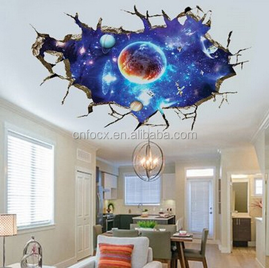 3D Outer Space Wall Stickers / sky wall sticker decal / removable wall stickers