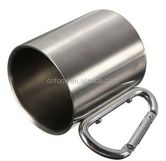 320ml Portable Stainless Steel Mug / Camping Cup Carabiner / carabiner stainless steel travel mugs