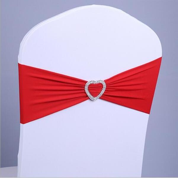 Heart shape Spandex Chair Bands  Chair Sash Stretch Dinner Banquet Chair Sash