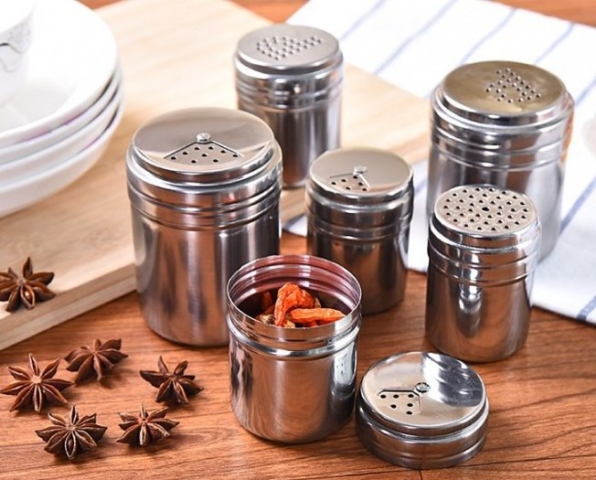 Stainless Steel Spice Shaker Empty Jar Condiment Salt Pepper Kitchen Storage / Herb Salt Pepper Spices box