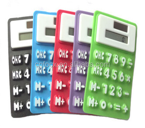 High quality flexible silicone calculator /silicone solar calculator/flexible rubber calculator