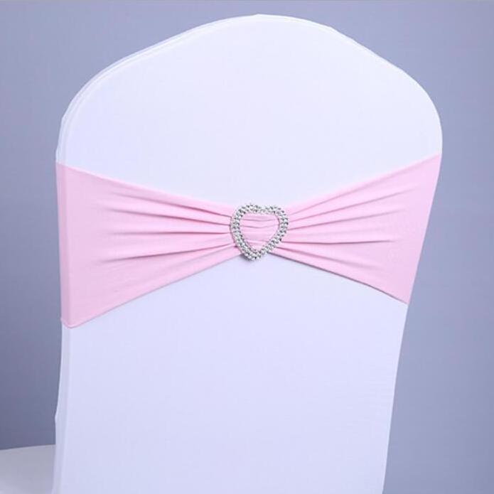 Heart shape Spandex Chair Bands  Chair Sash Stretch Dinner Banquet Chair Sash