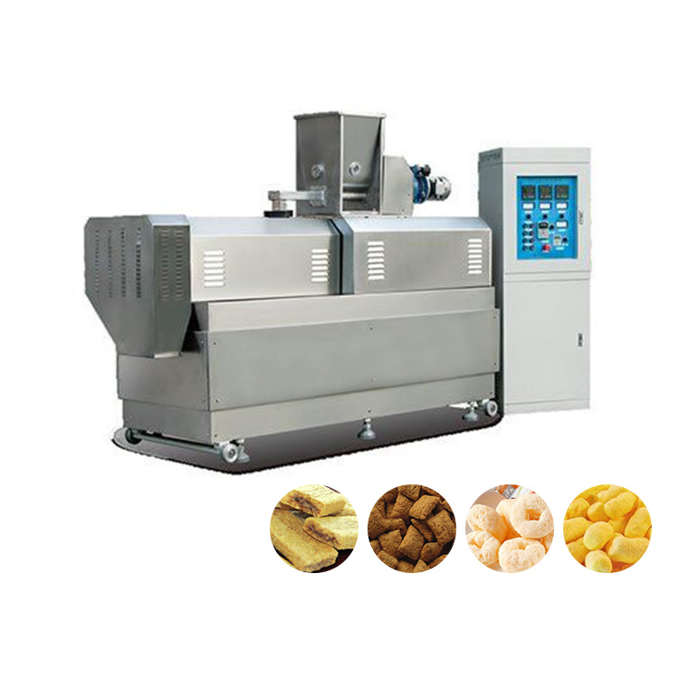 Cheese ball stick ring corn puff making machines twin screw extruder manufacturer