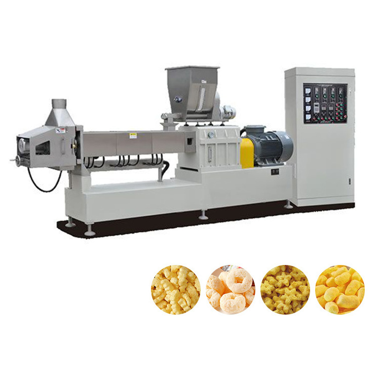 Cheese ball stick ring corn puff making machines twin screw extruder manufacturer