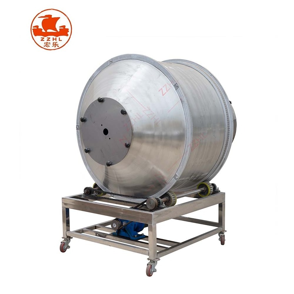 Food Grade Spice Drum Mixing Powder Automatic Snacks Food Rotary Tumbler Drum Seasoning Blender Mixer 150 Liter