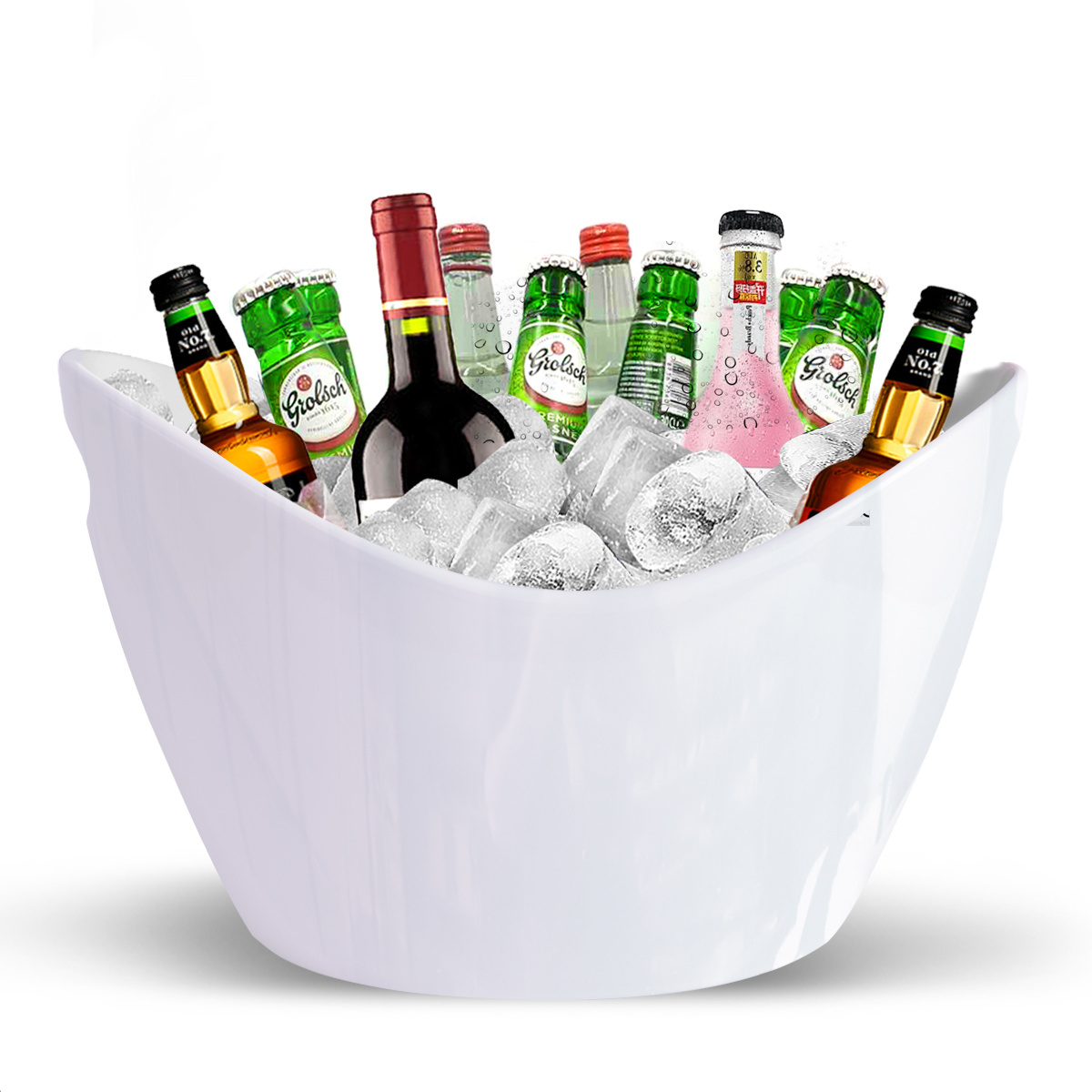 Wine Ice Bucket Champagne Buckets Plastic Large Ice Factory Direct Sales 12L Opp Bag PS Buckets, Coolers & Holders 1800g