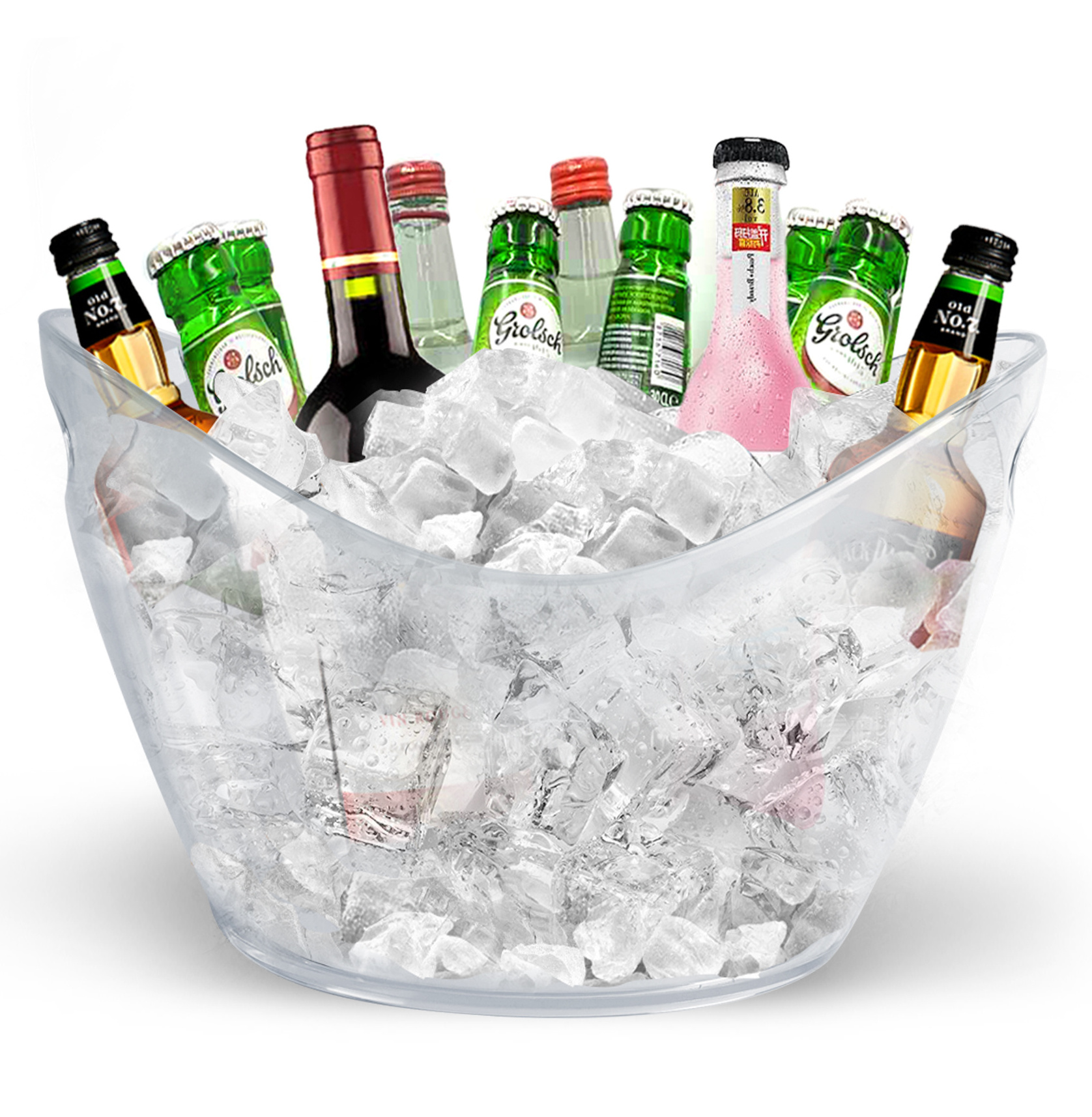 Wine Ice Bucket Champagne Buckets Plastic Large Ice Factory Direct Sales 12L Opp Bag PS Buckets, Coolers & Holders 1800g