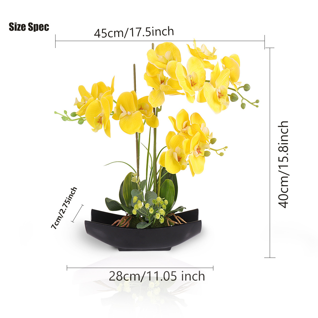 High Quality Real touch  PU Artificial Orchid Plants Orchid Flowers in Vase, Pot Orchid Artificial  flower bouquet