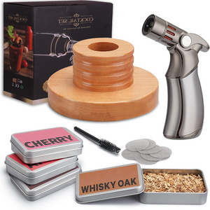 Portable bartending whiskey smoker cocktail smoker set and cocktail smoker kit with torch