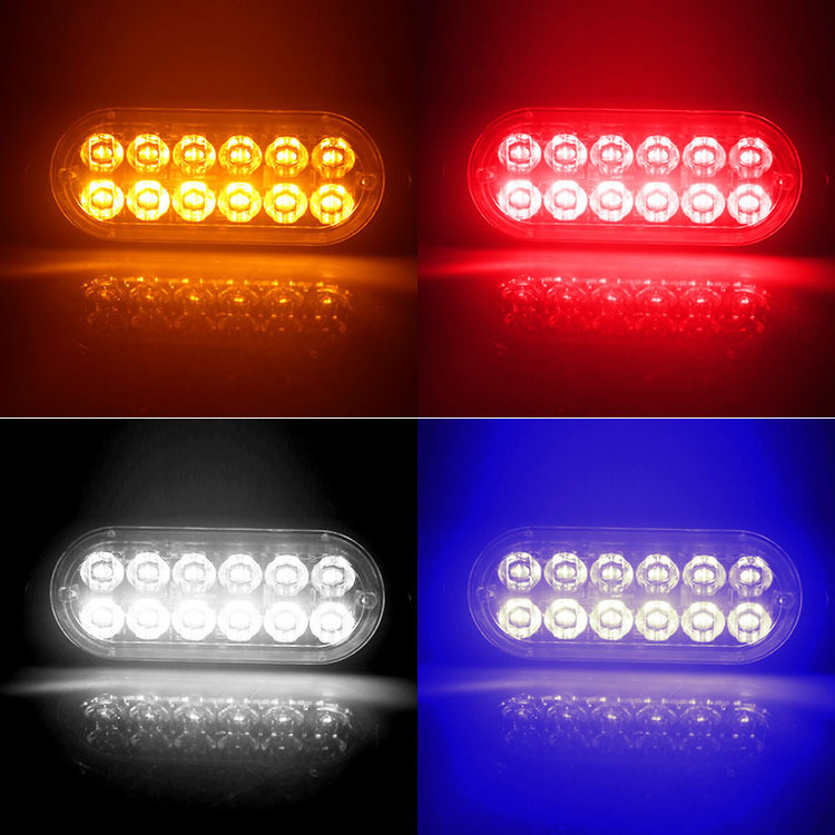 12-24v 12LED Ultra-thin Side Marker Strobe Flashing Warning Light for Truck Trailer Lorry 36W