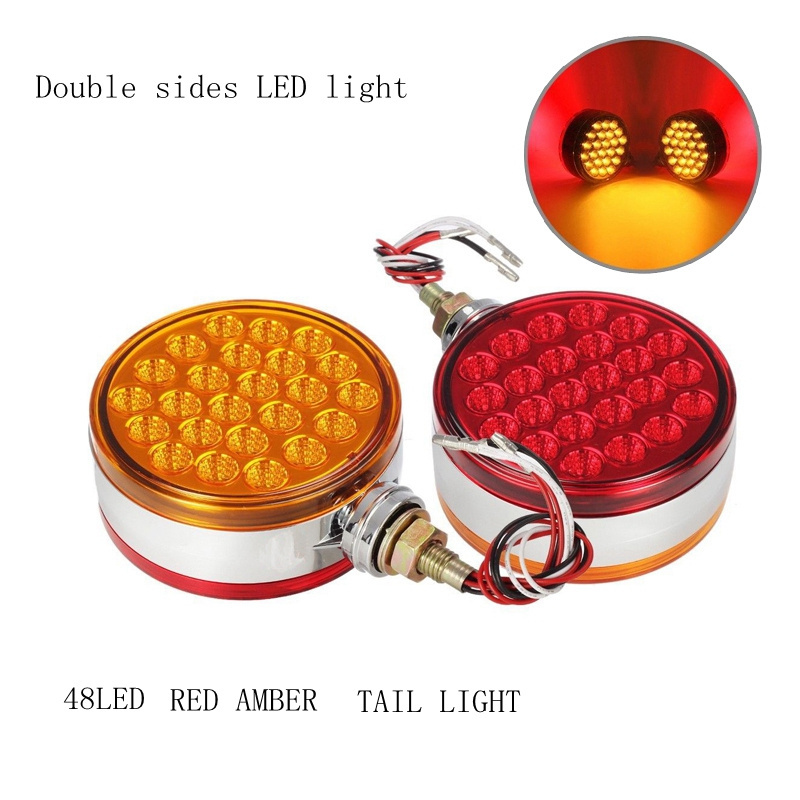 High quality waterproof round 4.3inch double side light 48LED side marker low price side marker car turn light signal indictator