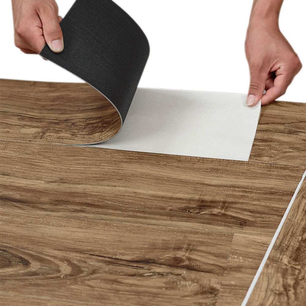 Most Popular Peel And Stick Indoor Vinyl Wood Plank Flooring Sticker Waterproof PVC Luxury Self Adhesive Vinyl Floor Tiles