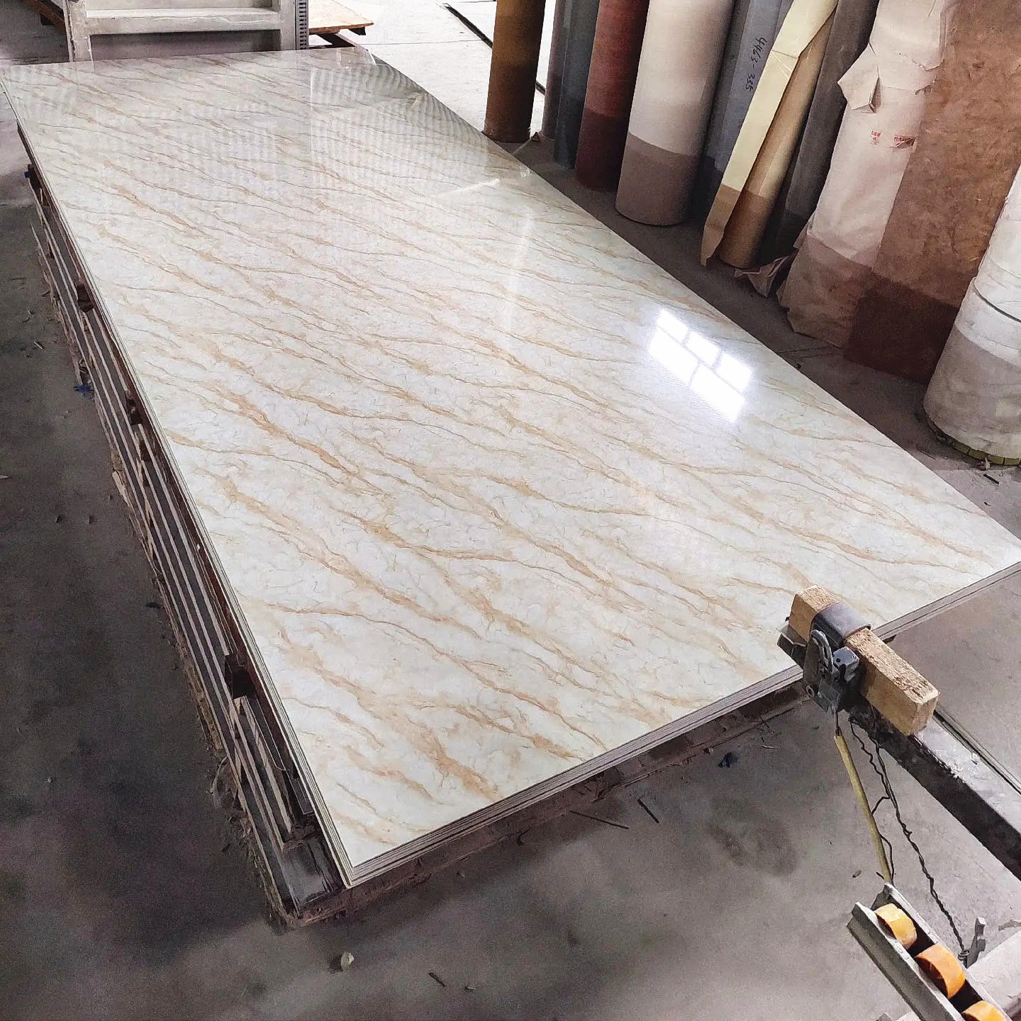 Indoor Low Price Stone Wood Grain Waterproof White Marble 3D Decorative Interior UV Panel Board UV Marble Sheet PVC Wall Panel