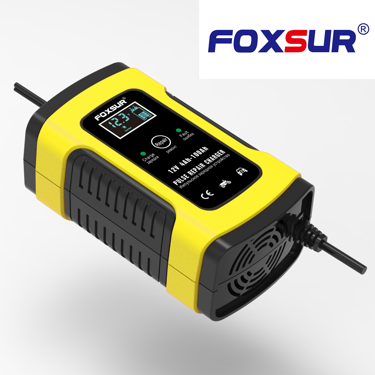 FOXSUR 12v 24v Car Battery Charger Portable Lead Acid Battery Charger For Cars