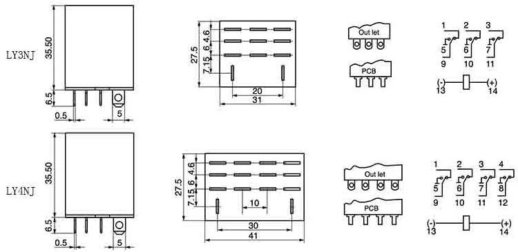 QIANJI 10a 220v ac factory customized miniature general purpose relays