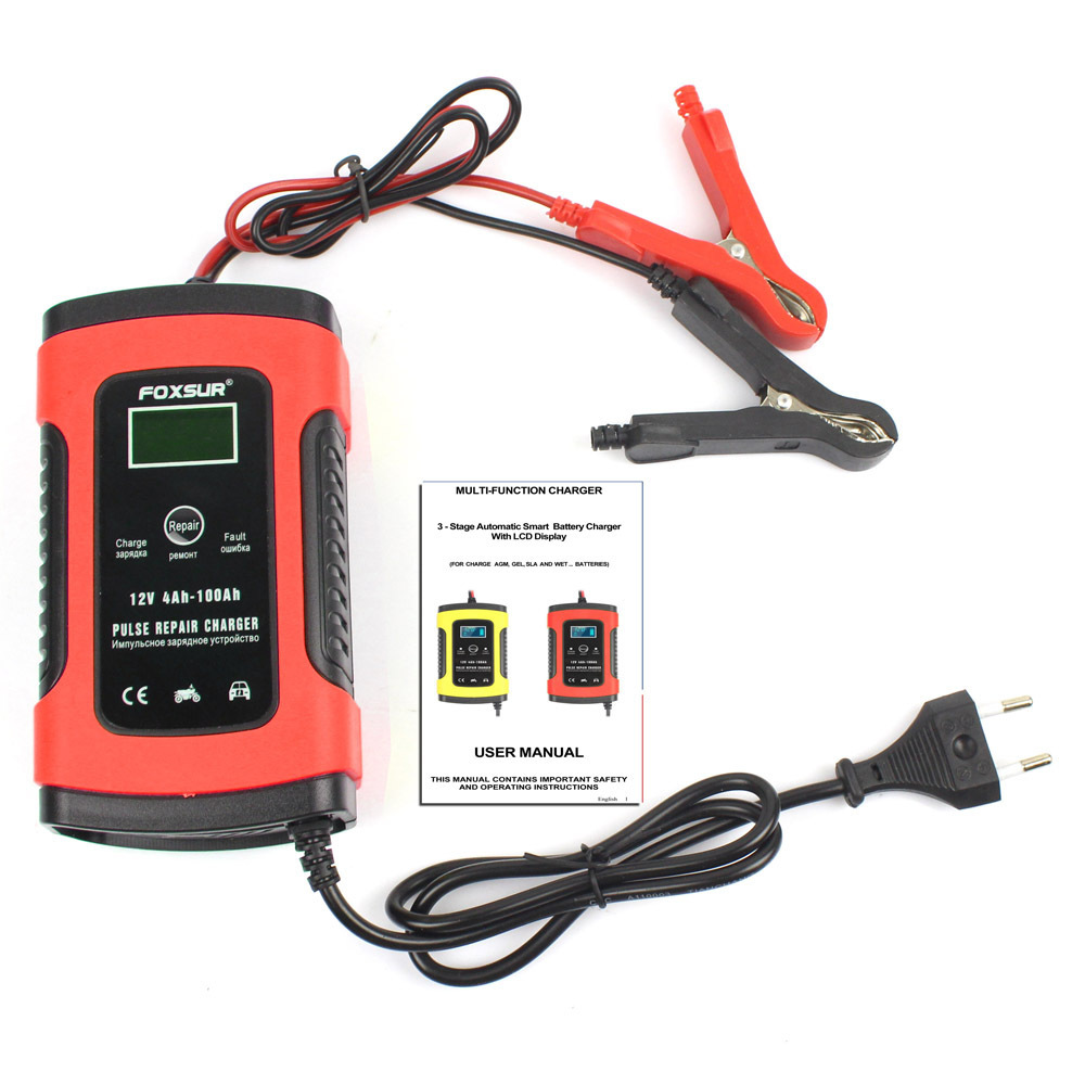 FOXSUR 12V 5A Car Battery Charger And Maintainer Waterproof Lead Acid Battery Charger