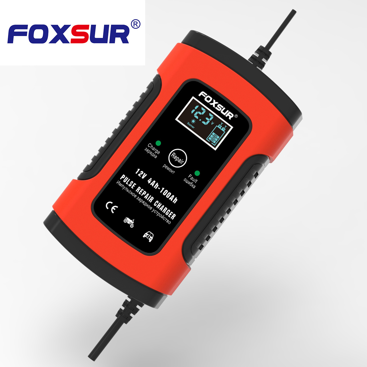 FOXSUR 12V 5A Car Battery Charger And Maintainer Waterproof Lead Acid Battery Charger