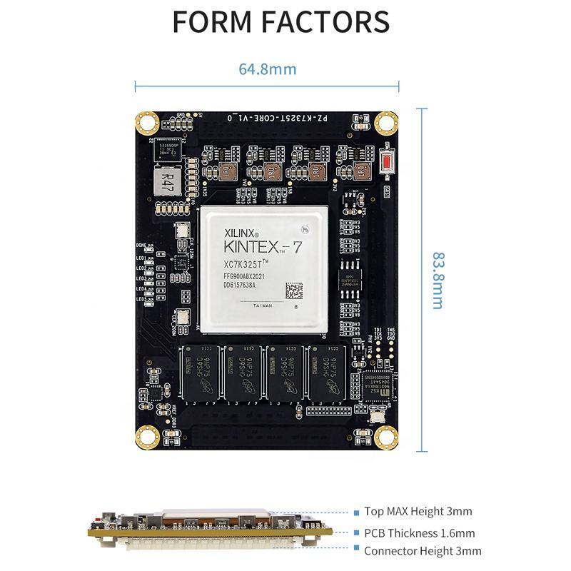 PUZHI PZ-K7325T-SOM Xilinx Kintex-7 XC7K325T Industrial Grade System Module FPGA Core Board With 4 Connectors