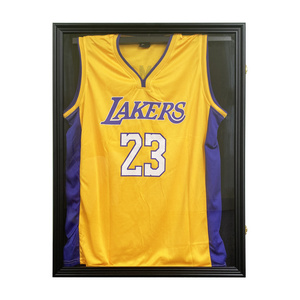 Jersey Display Case Frame Lockable Shadow Box Sports Jersey Frame with UV Protection Acrylic Hanger for Baseball Basketball