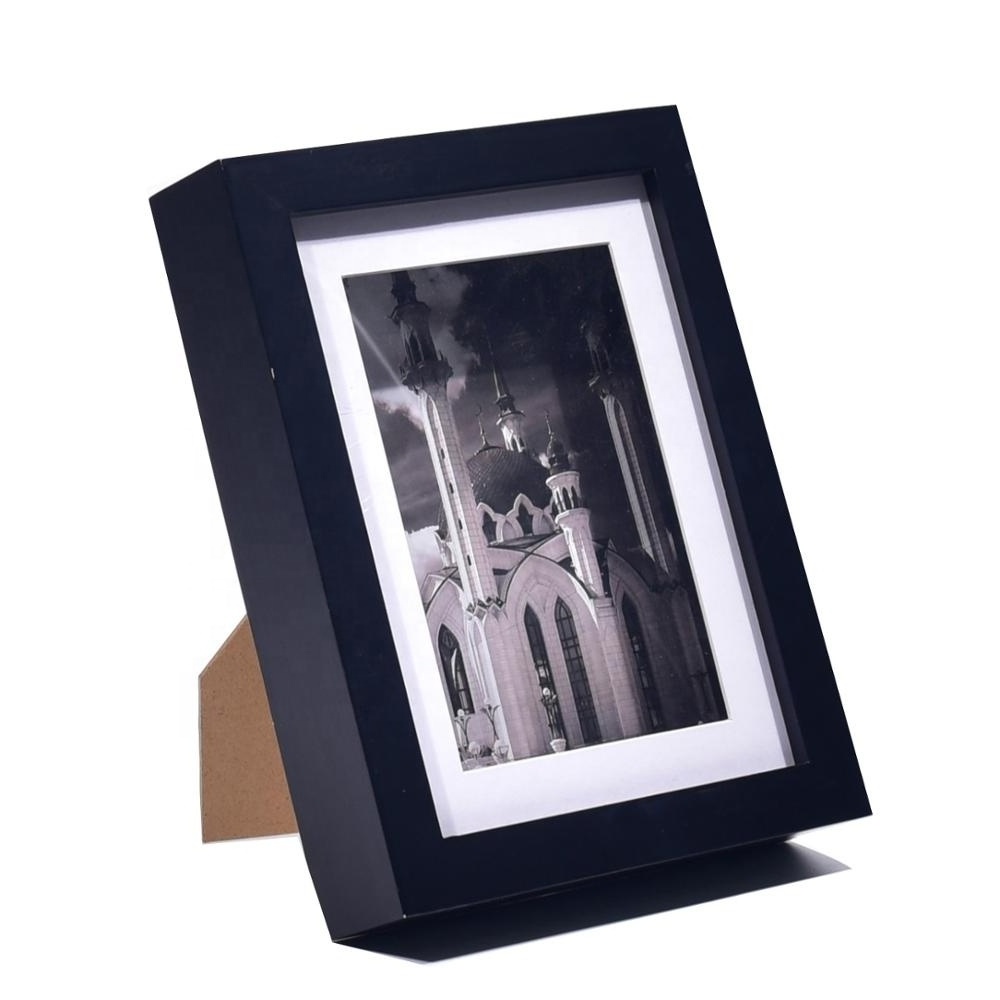 Wooden shadow box photo picture frames Wholesale custom color 3d deep display frame box