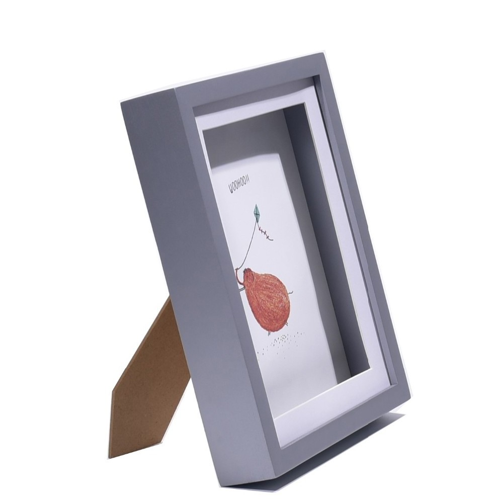 Wooden shadow box photo picture frames Wholesale custom color 3d deep display frame box