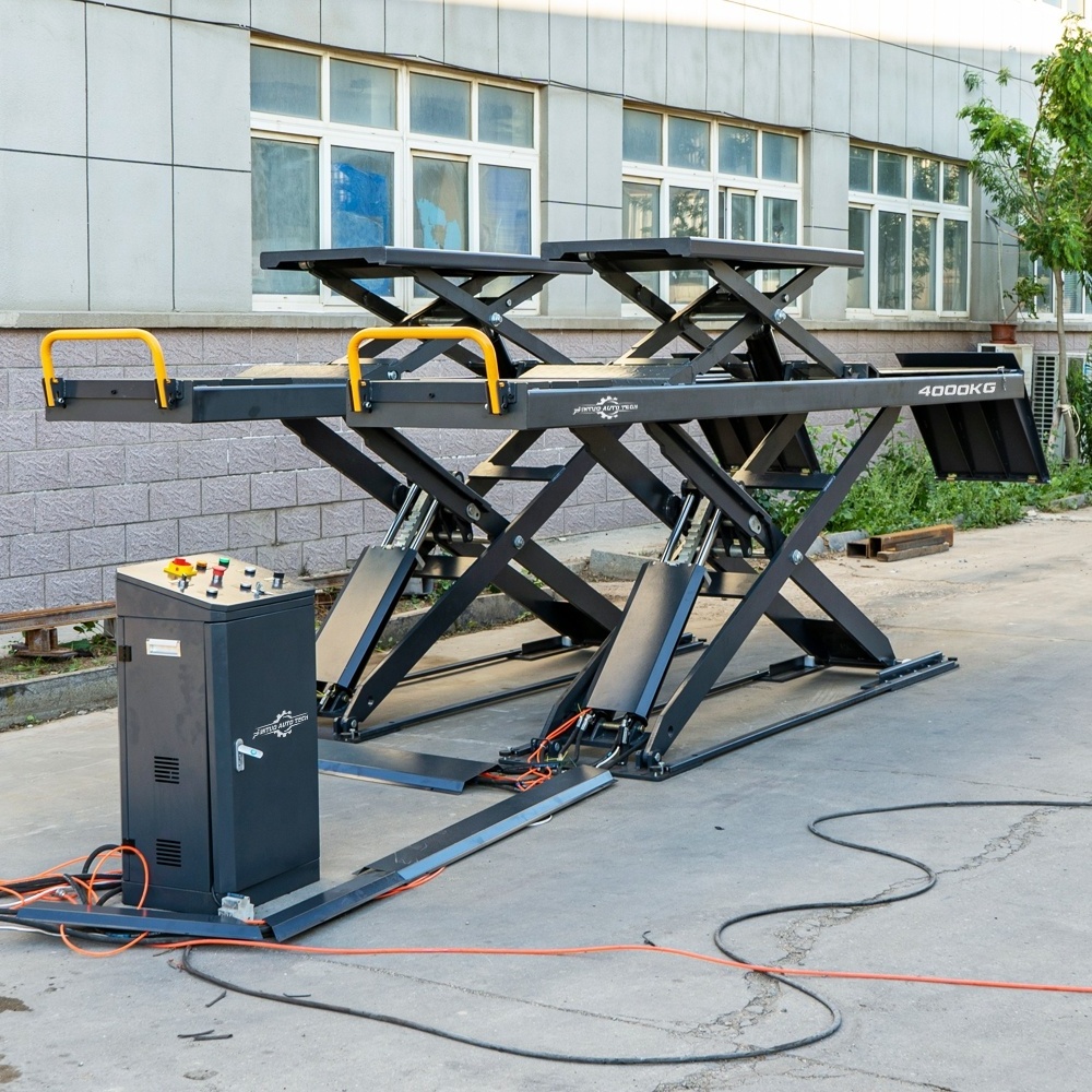 Jintuo four post hydraulic car lift 4 post lift for car work shop use working with 3d wheel alignment machine