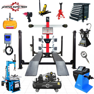 Jintuo CE tire shop equipment repair tools prices used car lift machine and wheel balancer combo, tire changer for sale