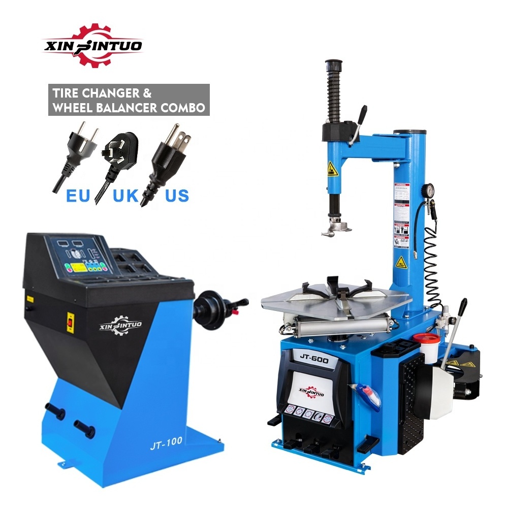 Xinjintuo Cheap price touchless/Swing Arm tire changer machine and tire balancer machine set for tire repairing