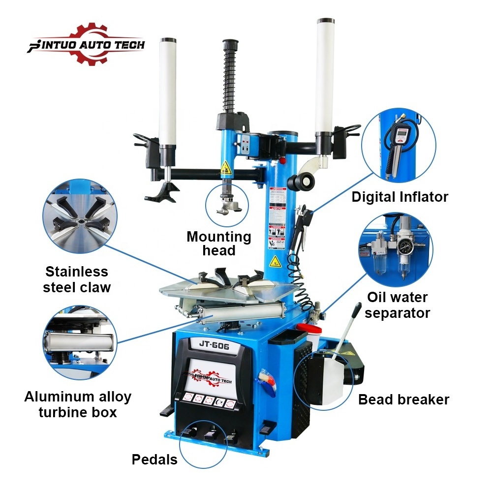 Jintuo touchless Swing Arm tyre changer and wheel balancer/tyre changer machine price/mobile truck tyre changer tire removal mac