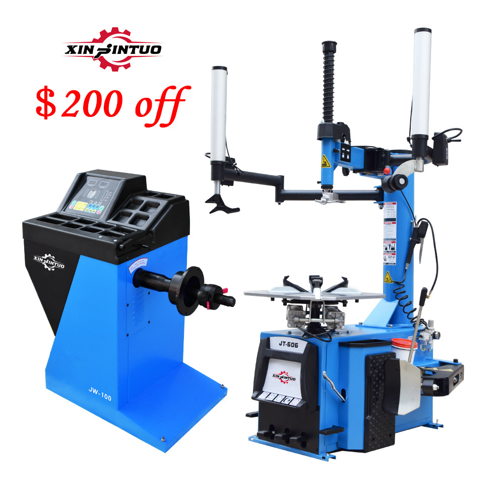 Xinjintuo High Quality heavy duty cheap price portable manual touchless Swing Arm Tire Changer and Wheel Balancer machine Combo