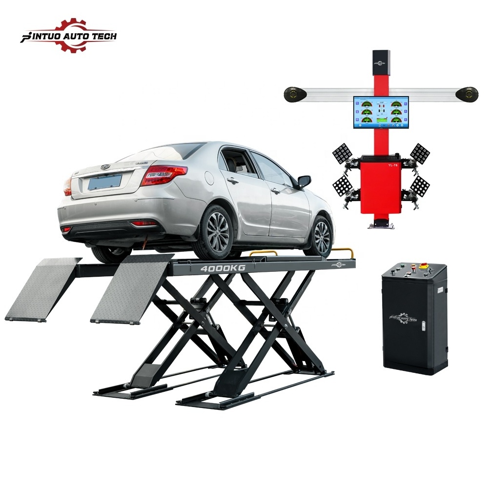 Jintuo four post hydraulic car lift 4 post lift for car work shop use working with 3d wheel alignment machine