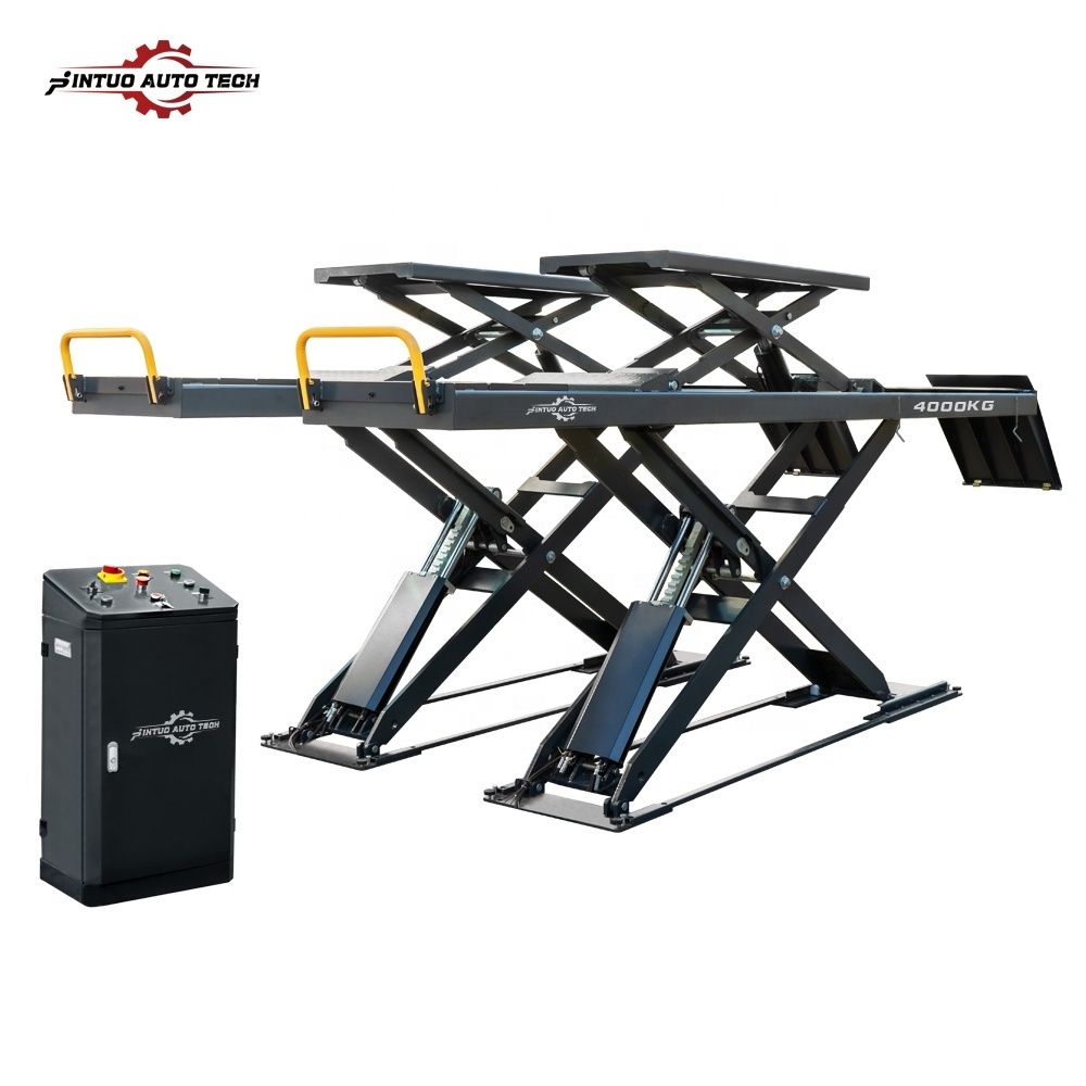 Jintuo four post hydraulic car lift 4 post lift for car work shop use working with 3d wheel alignment machine