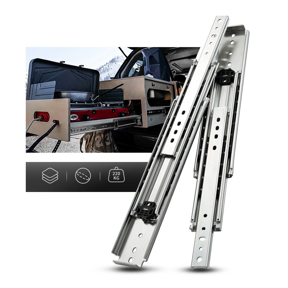 AOLISHENG Heavy Duty Drawer Slides Full Extension Ball Bearing Drawer Runners 220kg Side mounted Industrial Rail