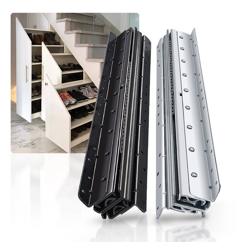 AOLISHENG Bottom Mount Drawer Slides Ball Bearing Heavy Duty Staircase Slides Concealed Full Extension  Drawer Rail Load 260 lbs