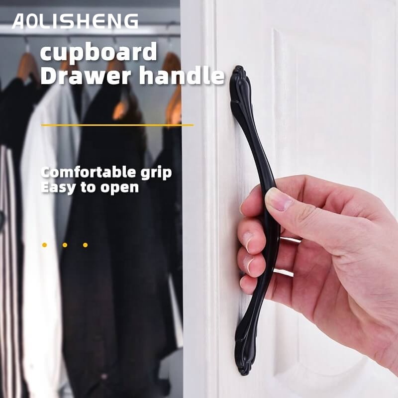 AOLISHENG Black Kitchen Cabinet Closet Drawer Main Pull Door Furniture Hardware Handles